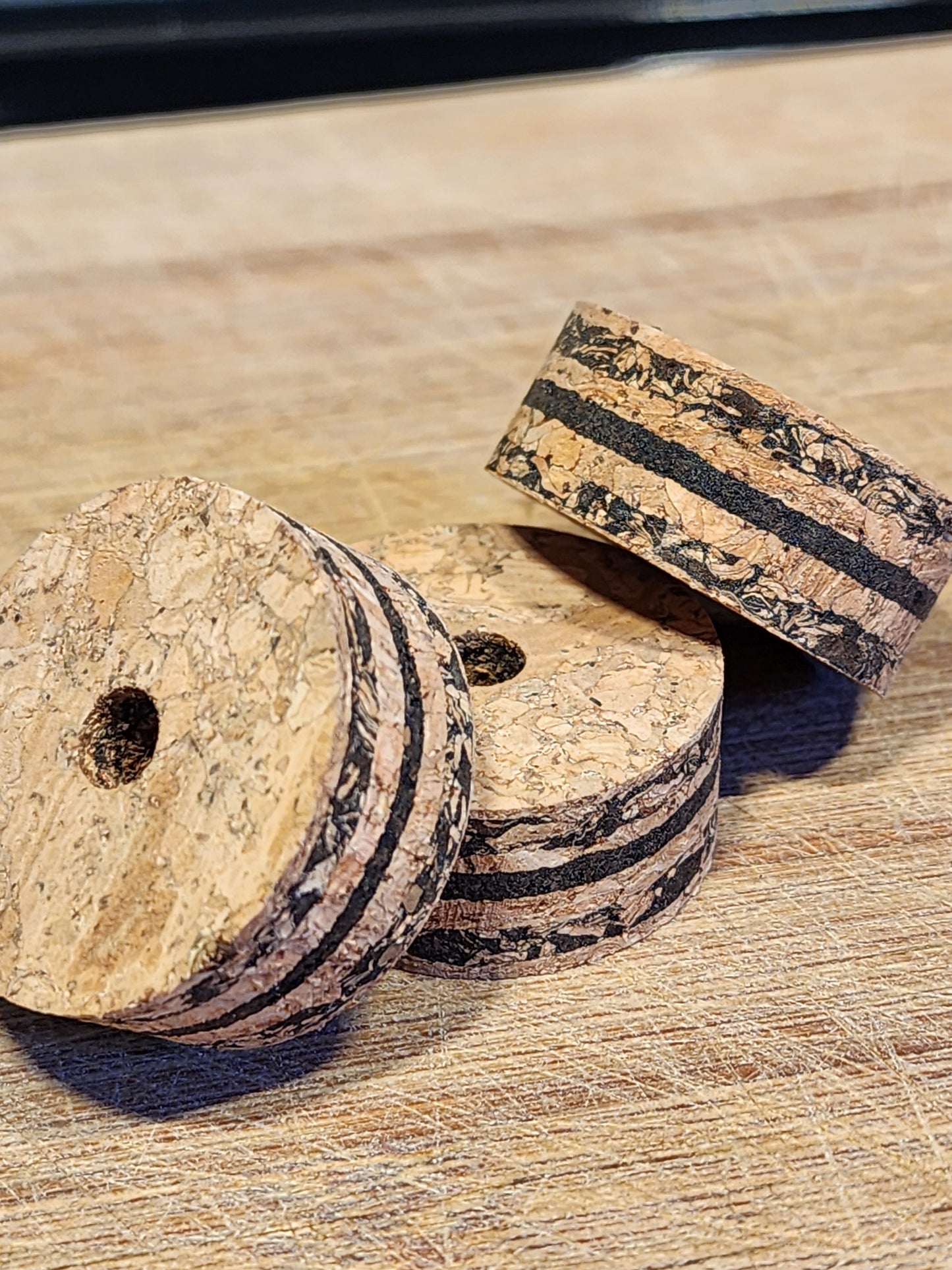Cork4us Cork rings Cookie Crumble  1 1/4" x 1/2" (32mm x 13mm)  with hole 1/4" (6mm)