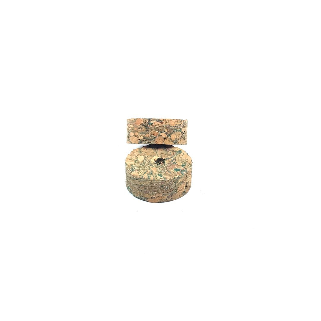 Cork ring - GREEN BURL  1 1/4" x 1/2" = 32 x 12.7mm  with hole 1/4" = 6 mm