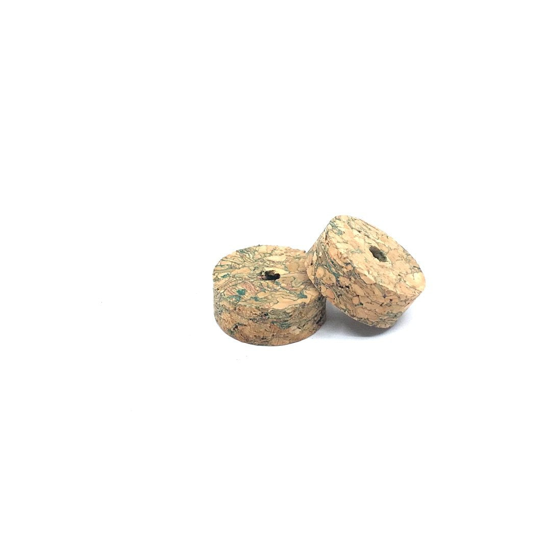 Cork ring - GREEN BURL  1 1/4" x 1/2" = 32 x 12.7mm  with hole 1/4" = 6 mm