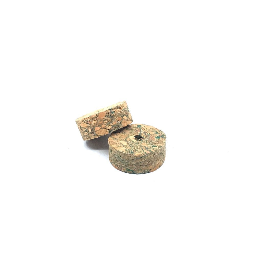 Cork ring - GREEN BURL  1 1/4" x 1/2" = 32 x 12.7mm  with hole 1/4" = 6 mm