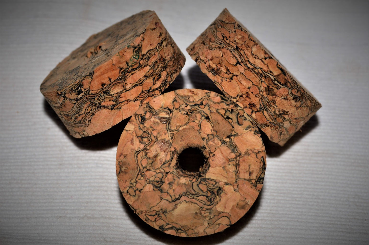 Cork ring - Burl Gray  1 1/4" x 1/2" = 32 x 12.7mm  with hole 1/4" = 6 mm