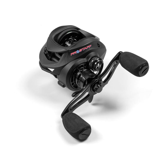 ﻿These aluminum frame ProStaff casting reels are a durable new prototype reel from American Tackle. Only a limited supply is available and it's an opportunity to obtain an unbranded prototype version prior to them hitting the market with other labels and their various different configurations.   