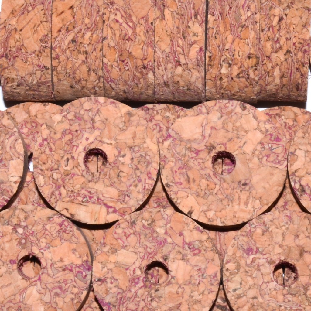 Cork ring - PINK BURL 1 1/4" x 1/2" = 32 x 12.7mm with hole 1/4" = 6 mm